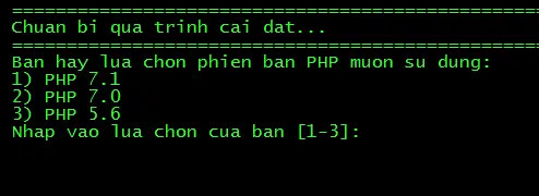 Giao diện cài đặt HocVPS Script