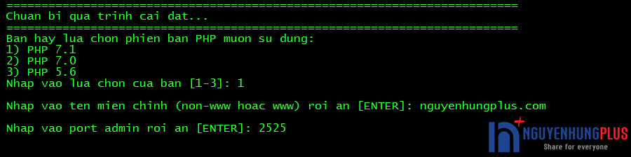 Chuẩn bị quá trình cài đặt HocVPS script