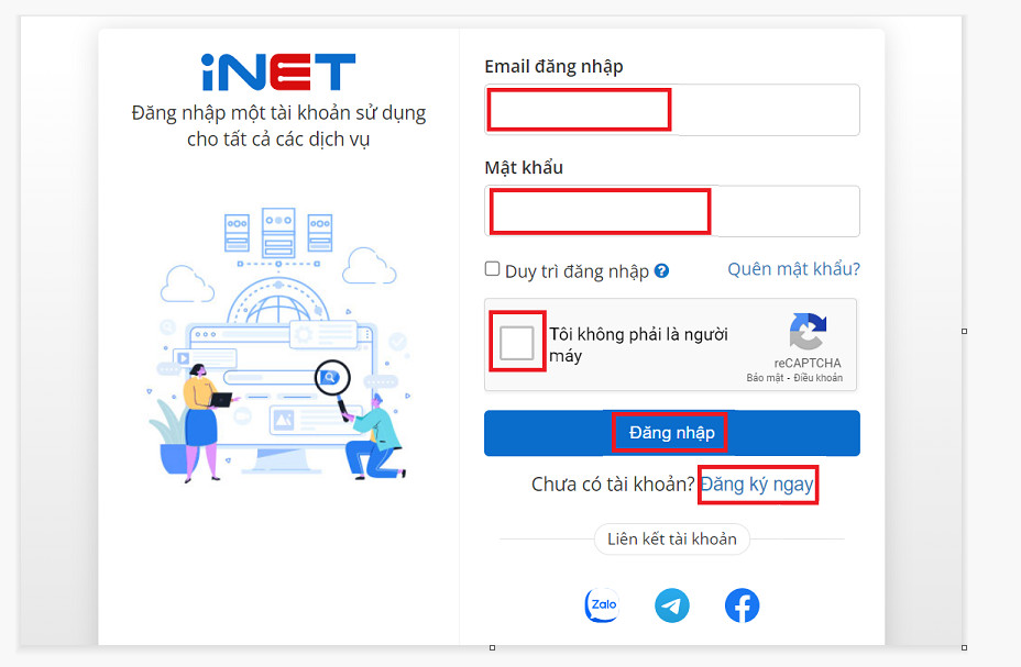 Đăng nhập vào tài khoản quản lý tên miền