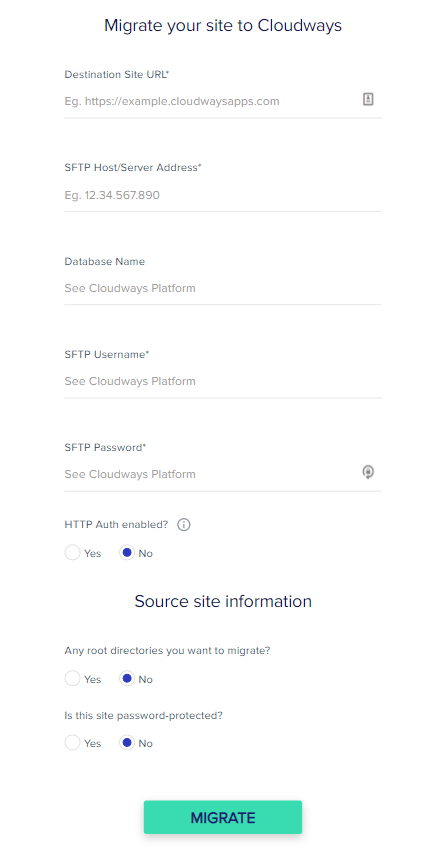 Di chuyển website WordPress về VPS Cloudways thông tin 1