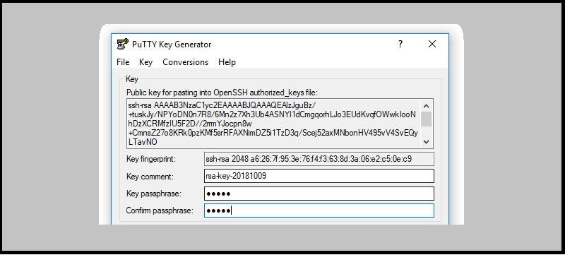 Tạo SSH key bước 2