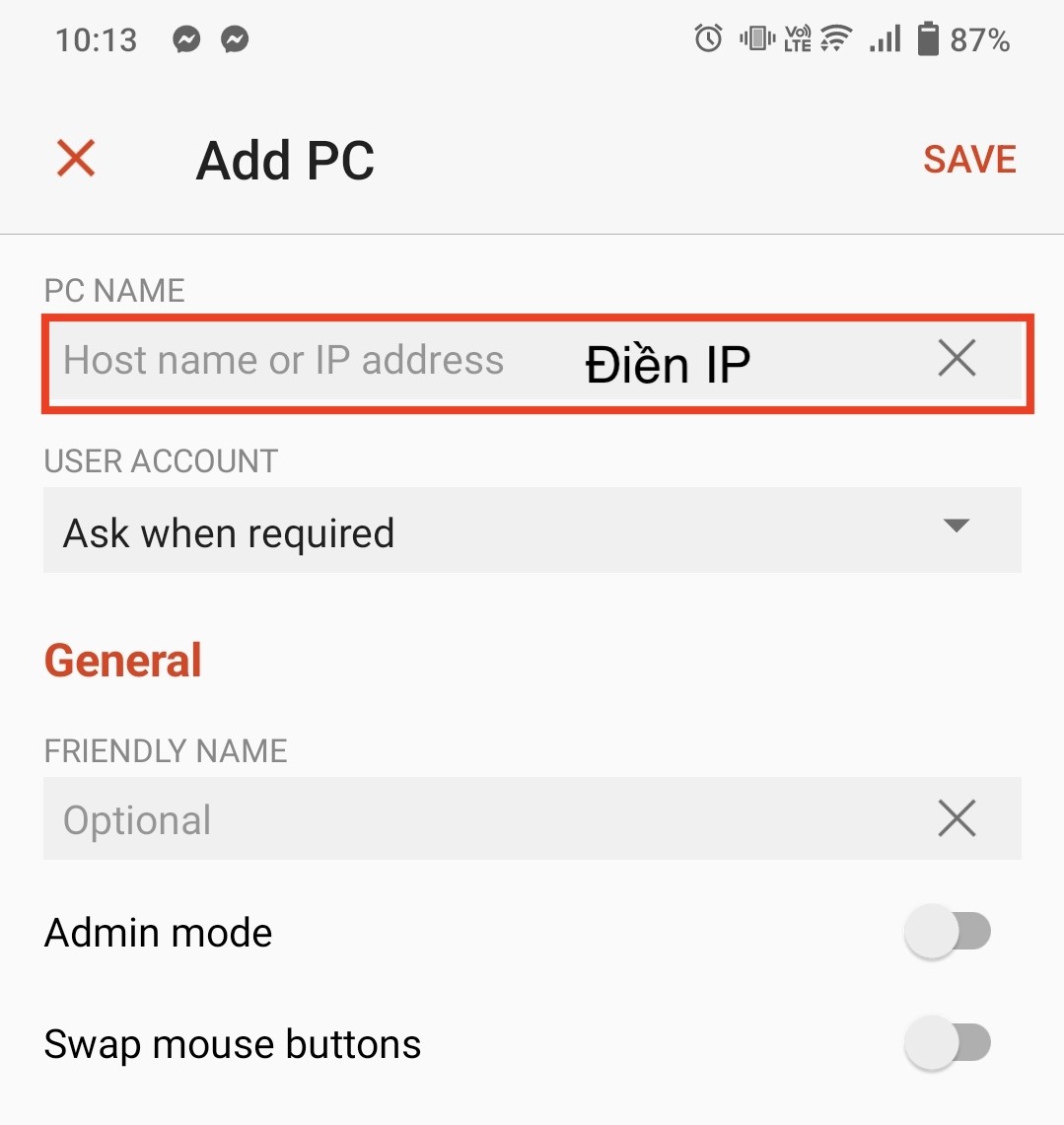 Truy cập vào Remote Desktop