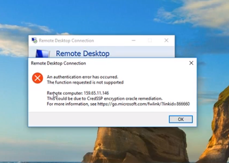 Giao hiện khi bị lỗi không vào được VPS trên Windows 10