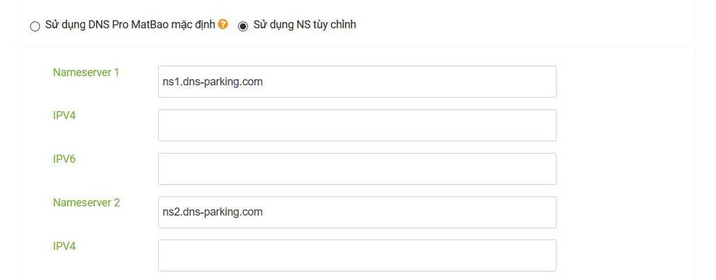 Điền thông tin Nameserver của Hostinger 