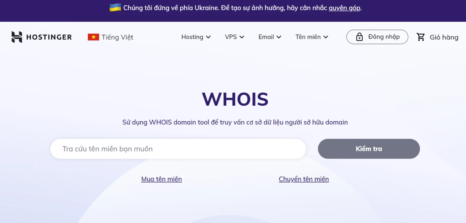 Đơn vị kiểm tra tên miền Hostinger.vn