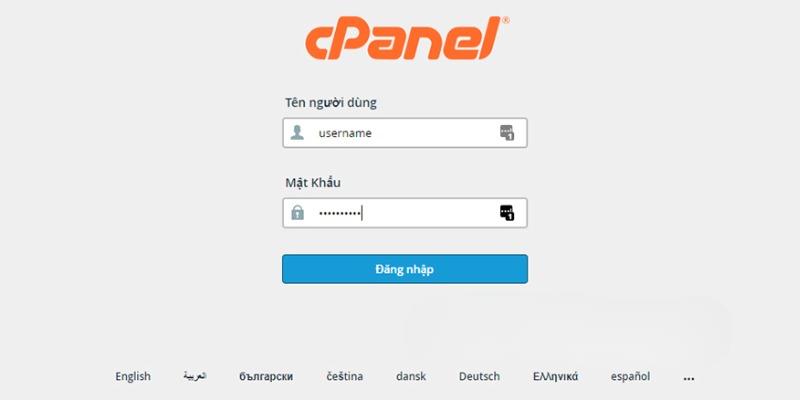 Đăng nhập vào cPanel