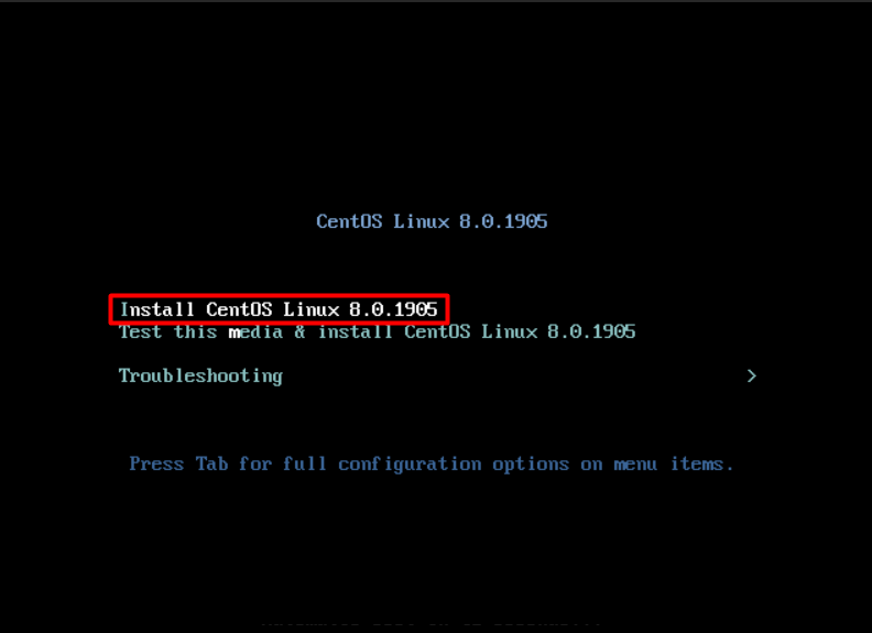 Install CentOS Linux 8.0.1905 - Giao diện cài đặt Centos