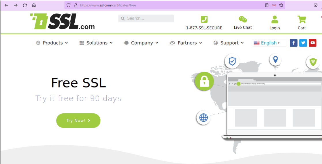 Truy cập trang ssl.com