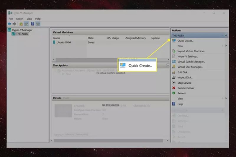 bước 3 tạo VPS trên máy Windows 10 Version 1703