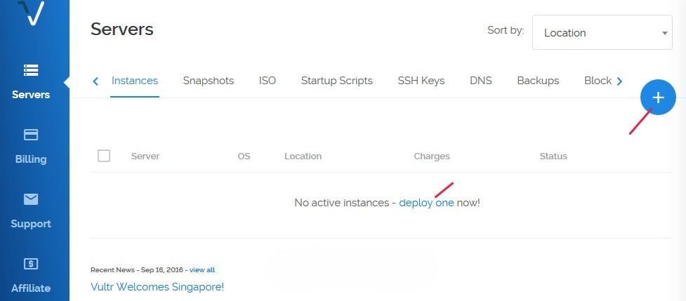 Bước 2 Click vào tab Server chọn dấu cộng (+)