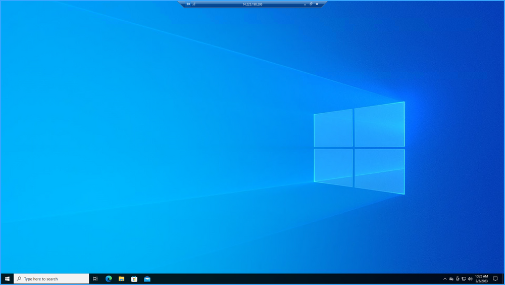 Giao diện khi đăng nhập thành công VPS