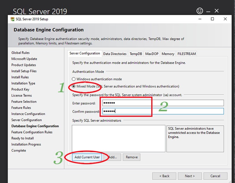 Bước 8 các bước tải, cài đặt SQL Server 2019