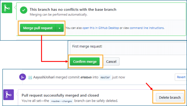 Cách Merge branch