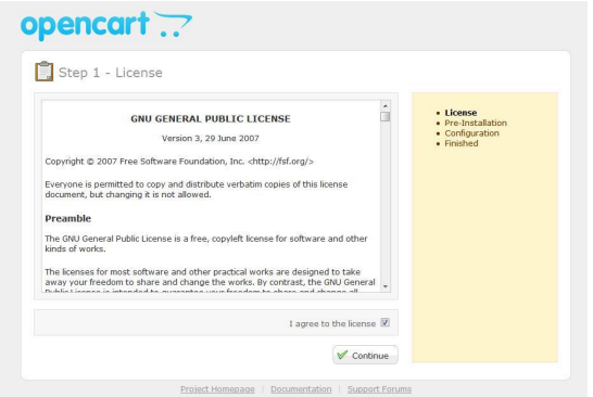 Chọn I agree to the license