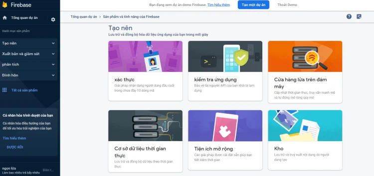 Tạo một project mới hoặc chọn một project đã tồn tại