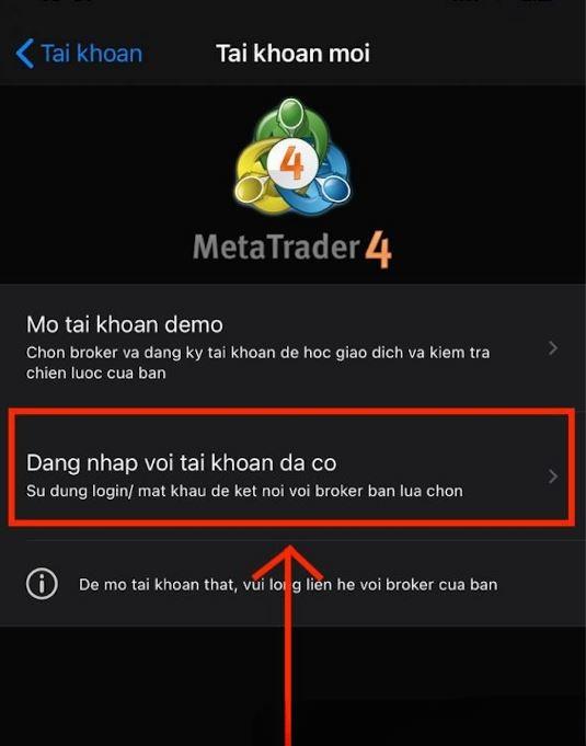 Đăng nhập MT4