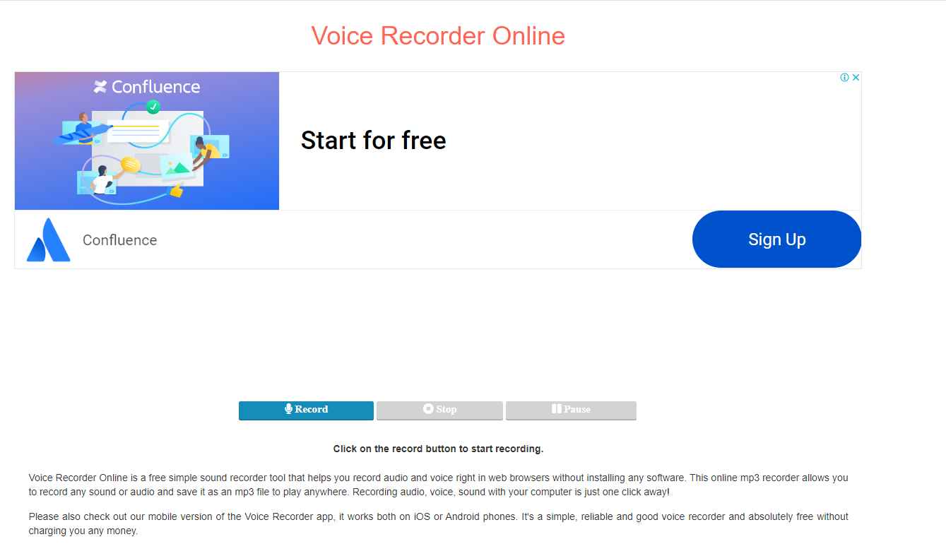 Giao diện Audio Voice Recorder