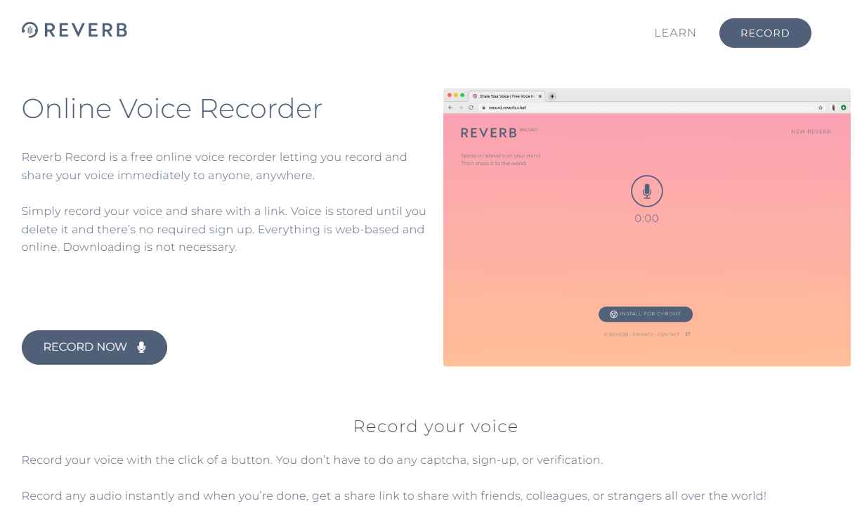 Giao diện Reverb