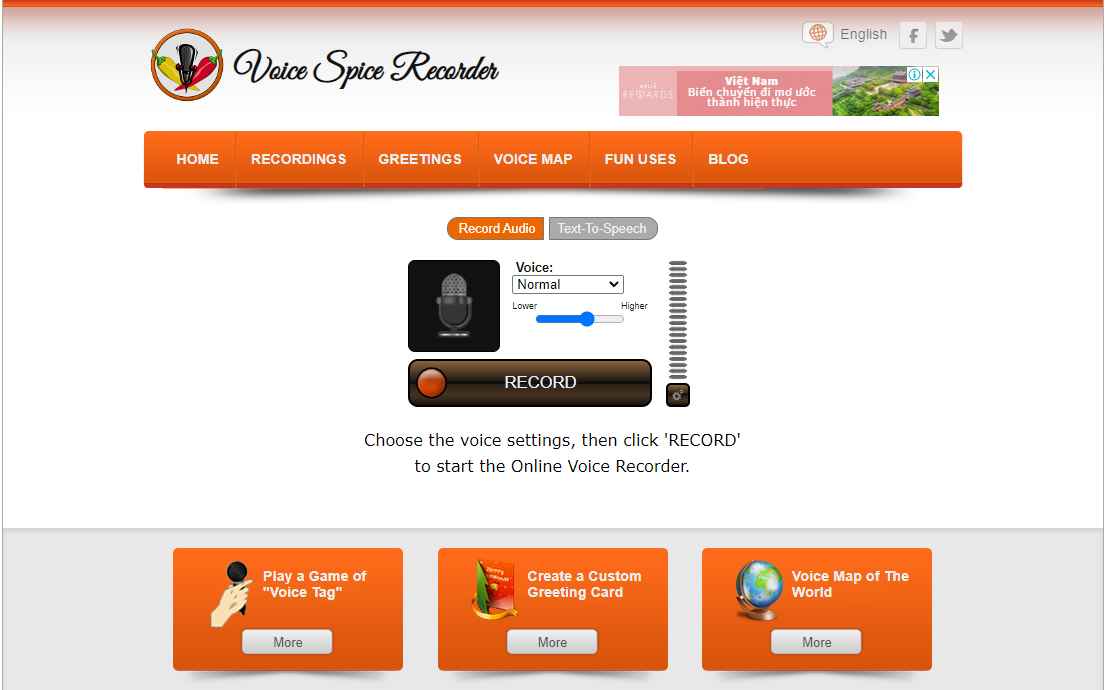 Giao diện Voice Spice Recorder