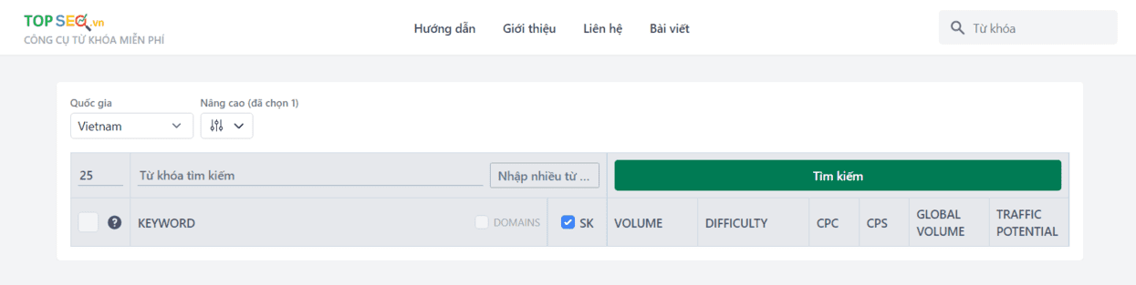 Công cụ Topseo.vn - hỗ trợ viết Content