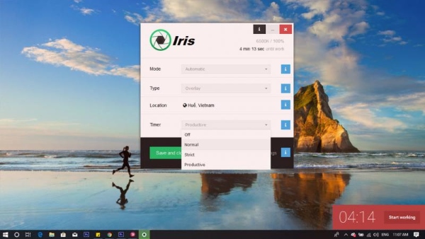 Phần mềm chỉnh độ sáng màn hình pc - Iris
