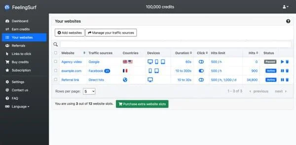 Phần mềm tăng Traffic cho website - FEELINGSURF 