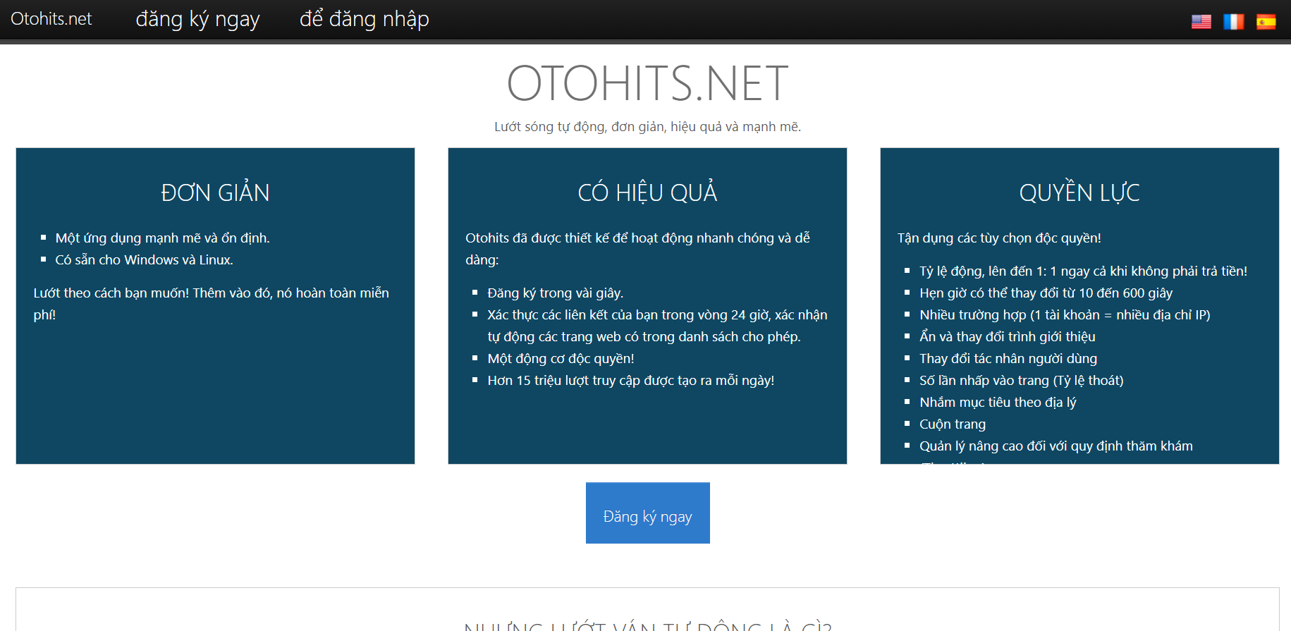 Phần mềm tăng Traffic cho website - Otohits.net