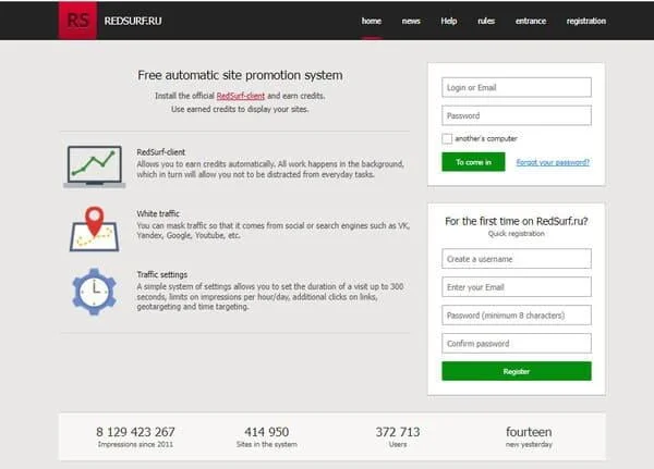 Phần mềm tăng Traffic cho website - REDSURF