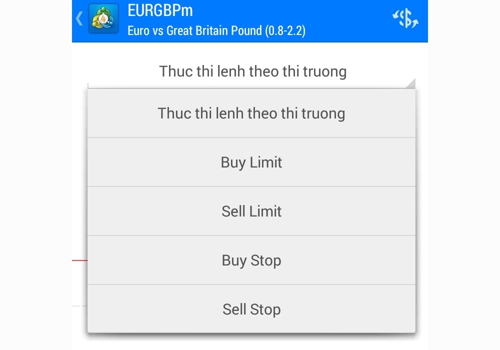 Các loại lệnh dùng để giao dịch 