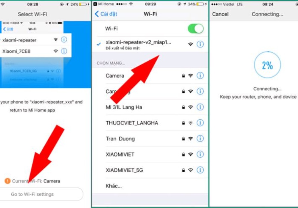 Cách kết nối cục kích sóng Wifi Xiaomi