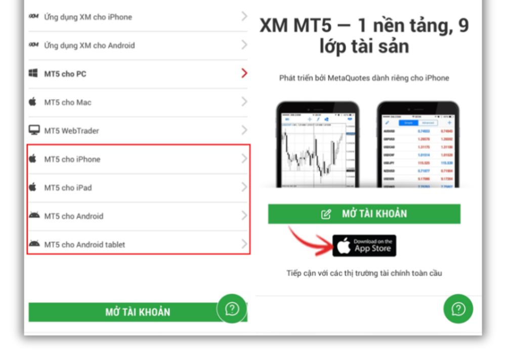 Download phần mềm MetaTrader5 trên điện thoại IOS