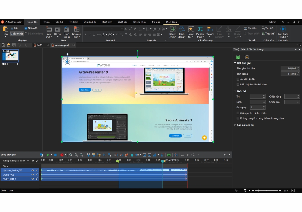 Phần mềm Activepresenter