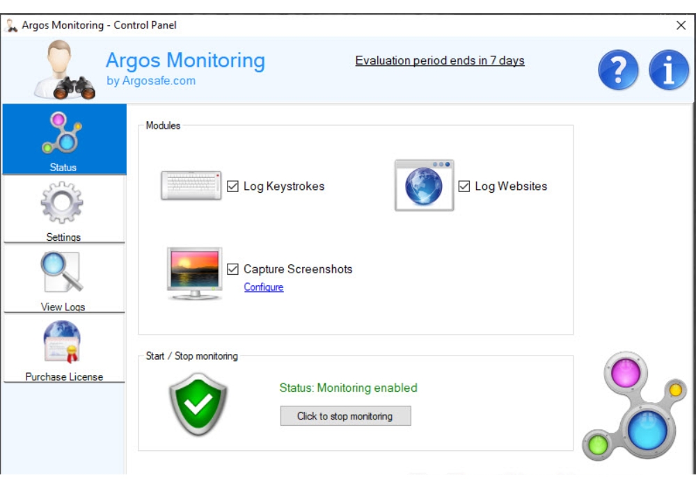 Phần mềm theo dõi máy tính Argos Monitoring