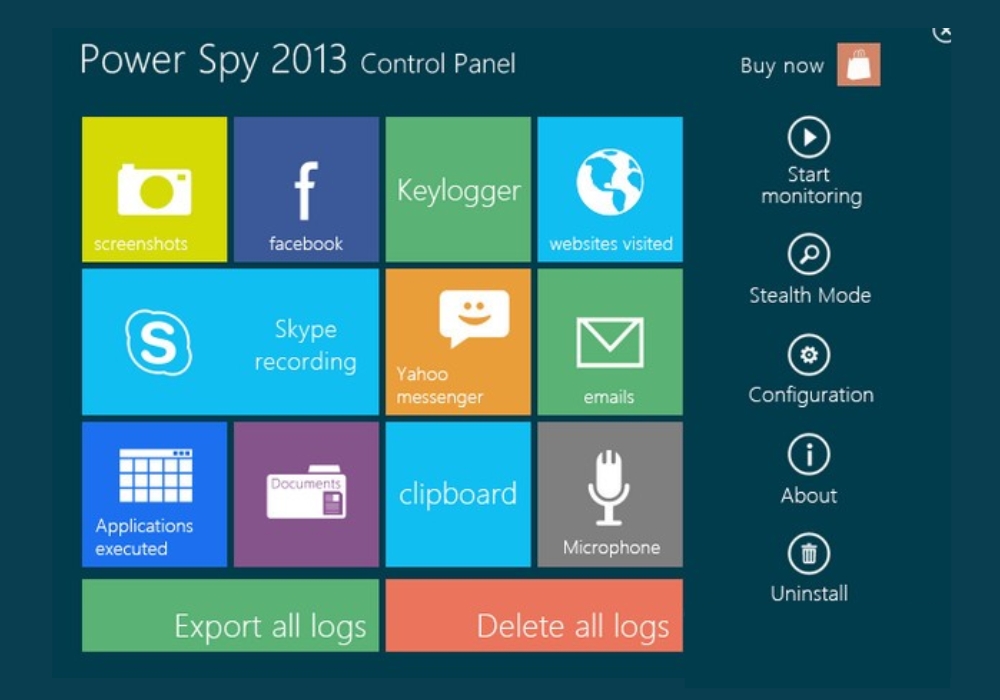 Phần mềm theo dõi máy tính Power Spy