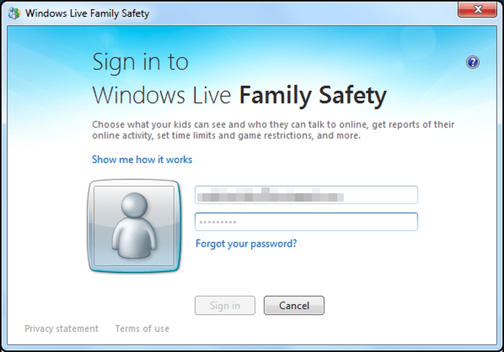 Phần mềm theo dõi máy tính Windows Live Family Safety