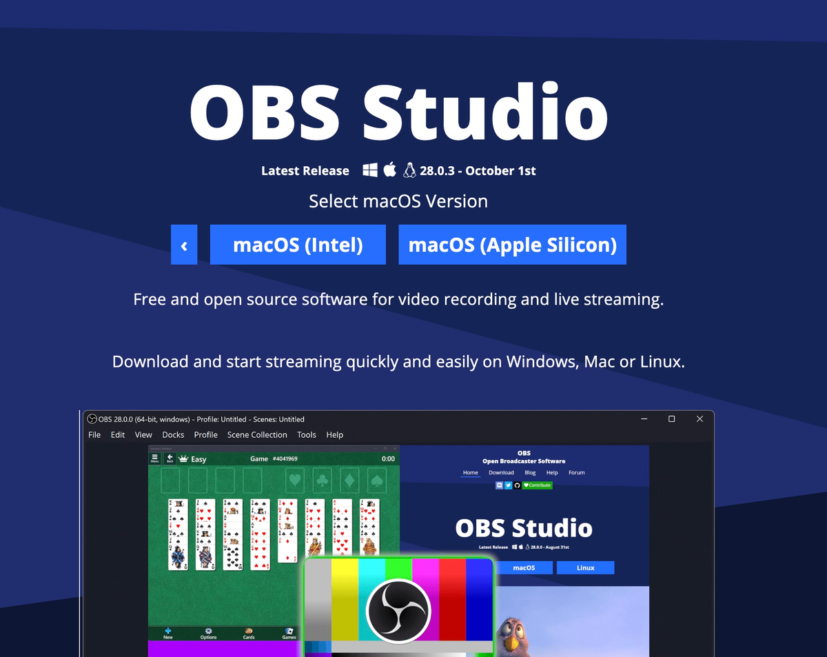 Tải phần mềm OBS Studio trên hệ điều hành MacOS