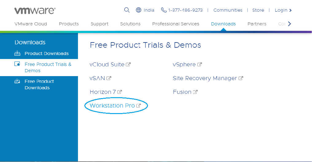 Trang web chính thức của Wmware