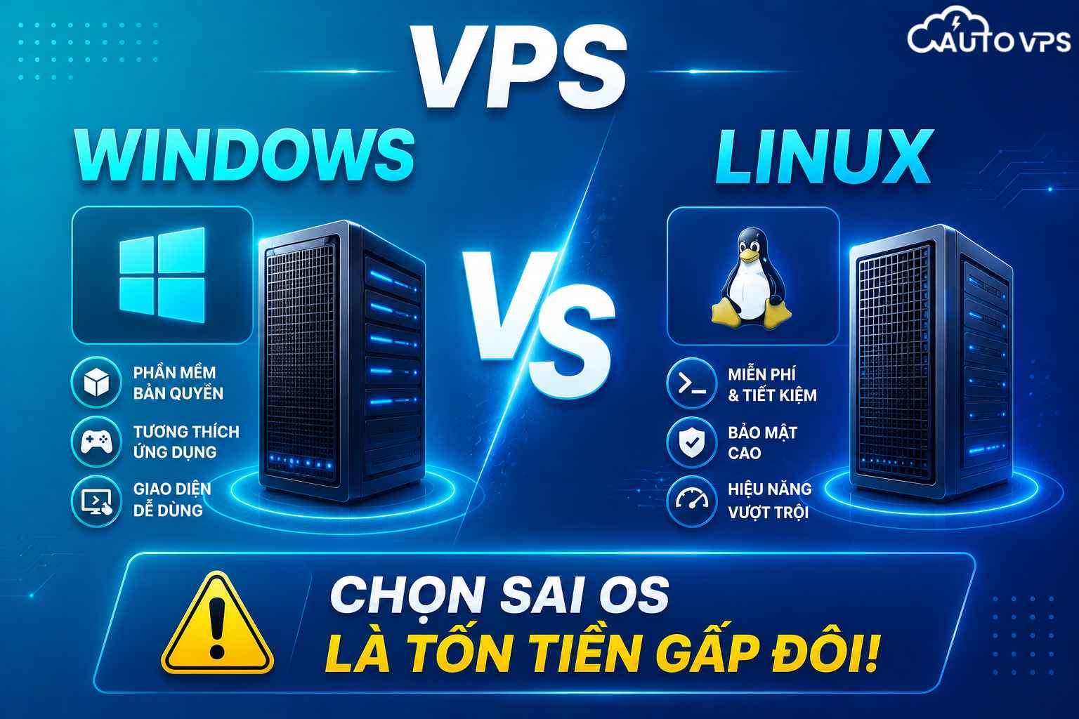 VPS Windows Hay Linux? Chọn Sai OS Là Tốn Tiền Gấp Đôi