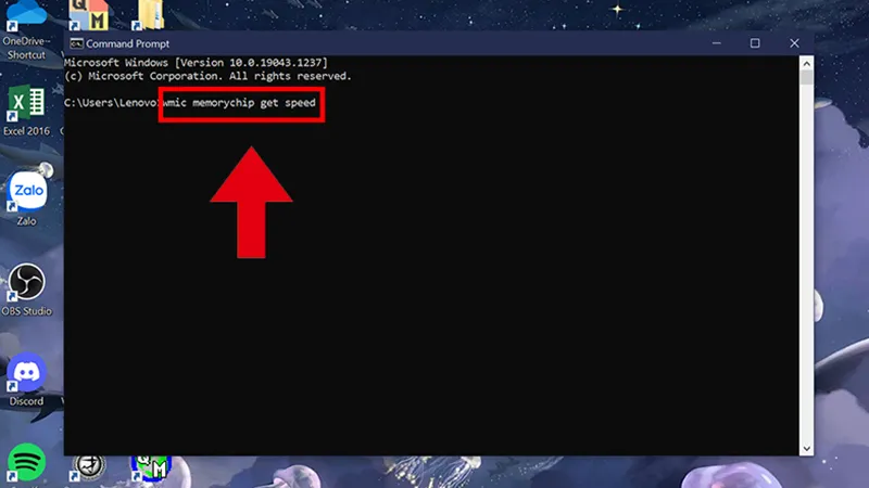 Kiểm tra Bus RAM bằng Command Prompt