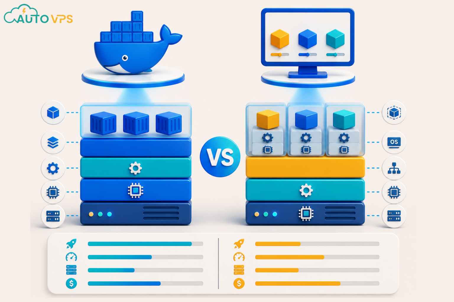So sánh Docker vs Máy ảo