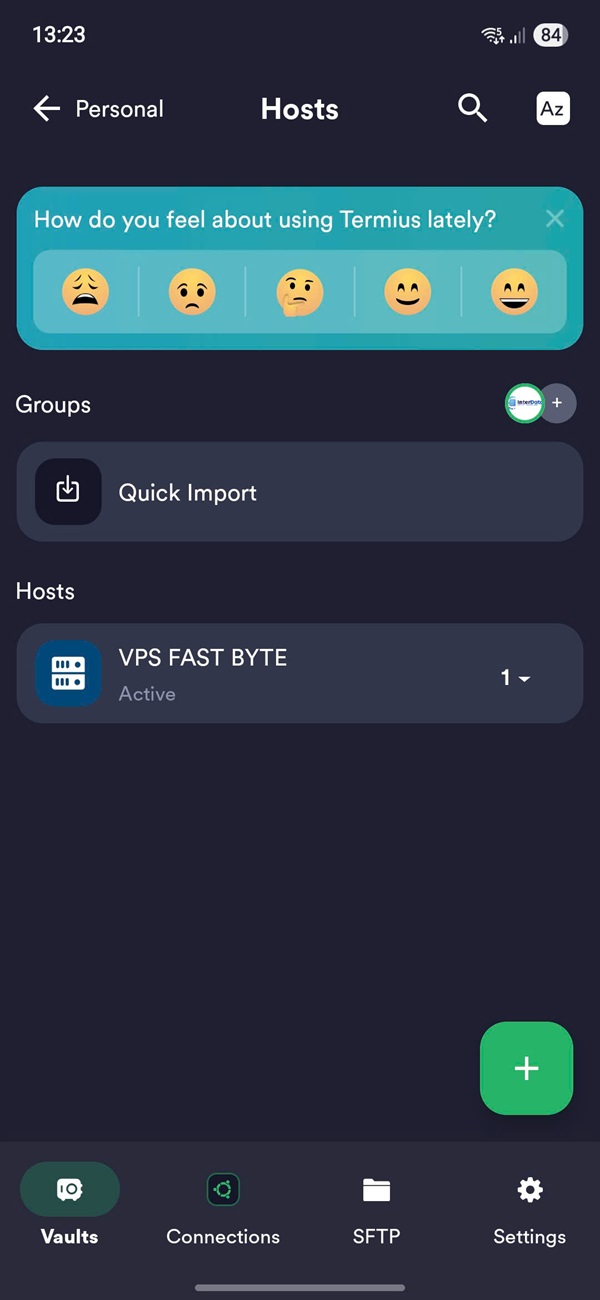 Đăng nhập VPS bằng termius