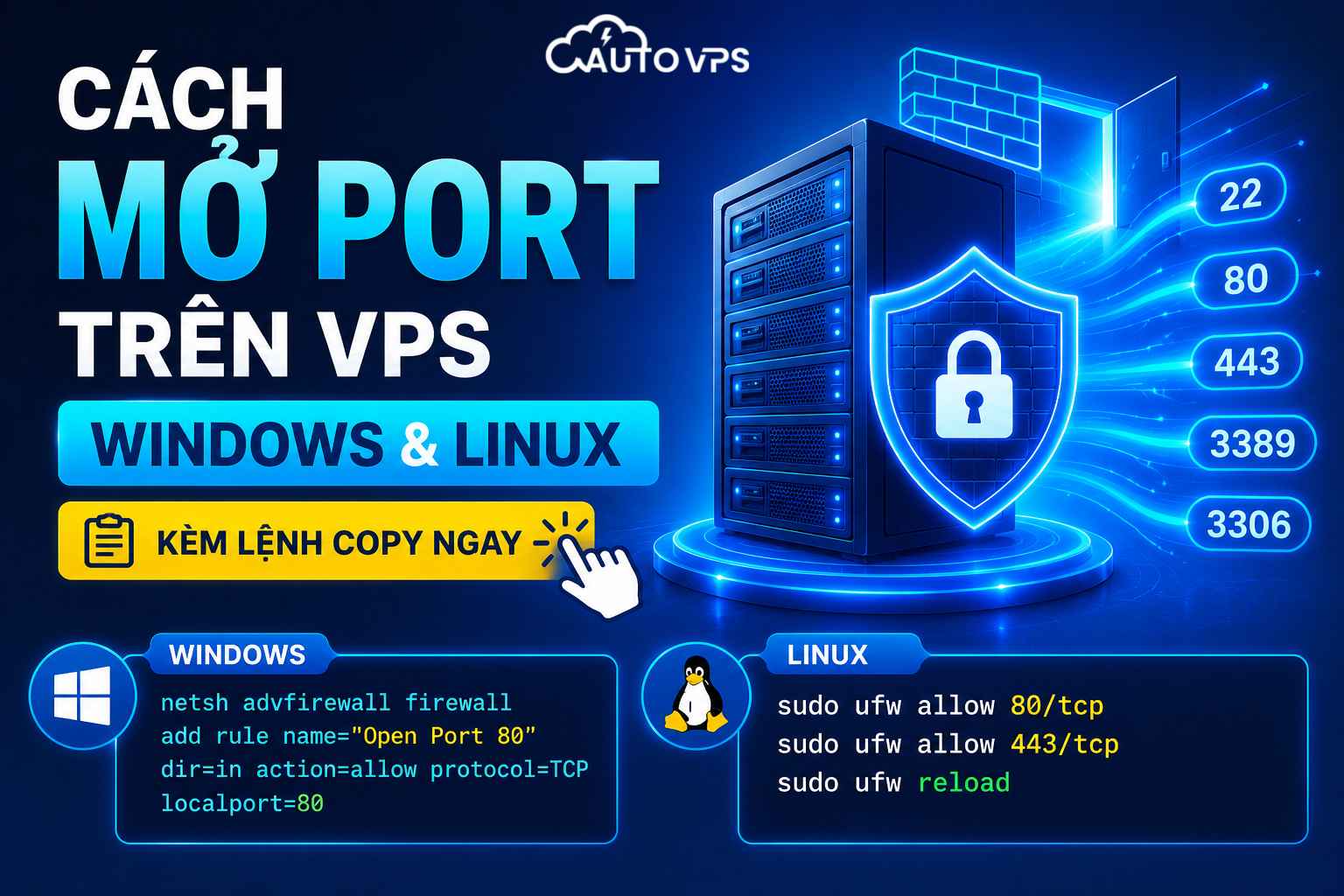 Cách Mở Port Trên VPS Windows & Linux