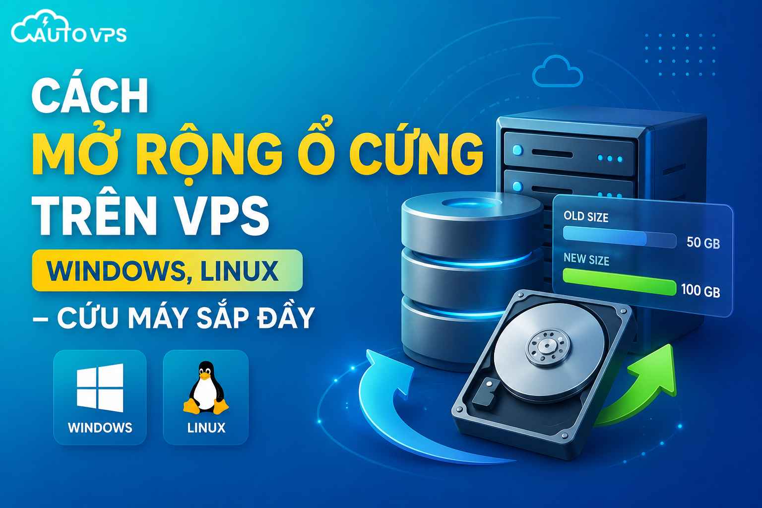 Cách Mở Rộng Ổ Cứng Trên VPS Windows, Linux