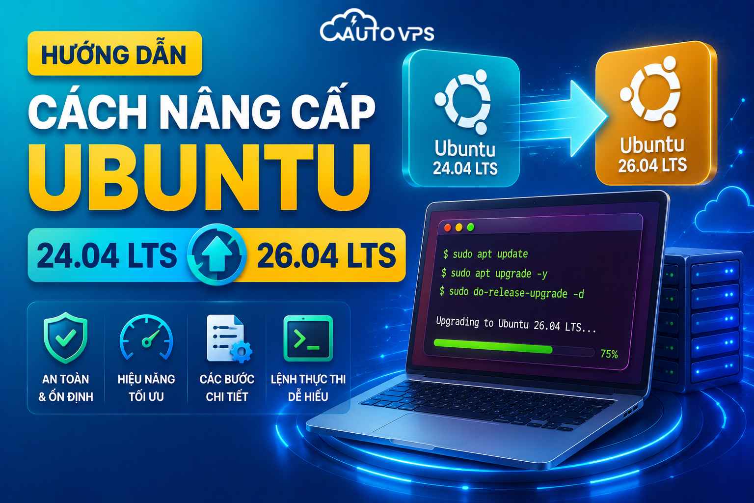 nâng cấp Ubuntu 24.04 LTS lên Ubuntu 26.04 LTS